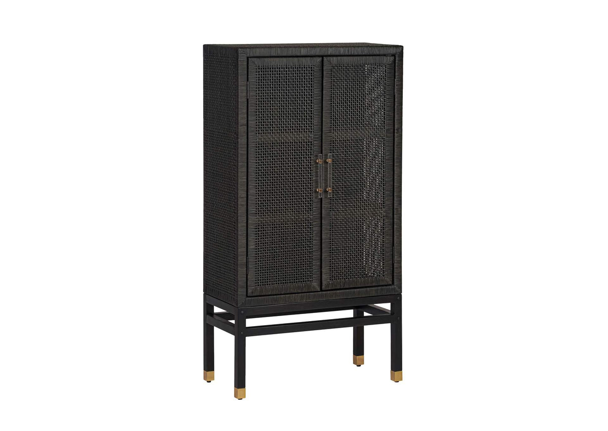 TOV-OC21017 Amara Charcoal Woven Rattan Cabinet