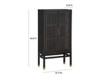 TOV-OC21017 Amara Charcoal Woven Rattan Cabinet
