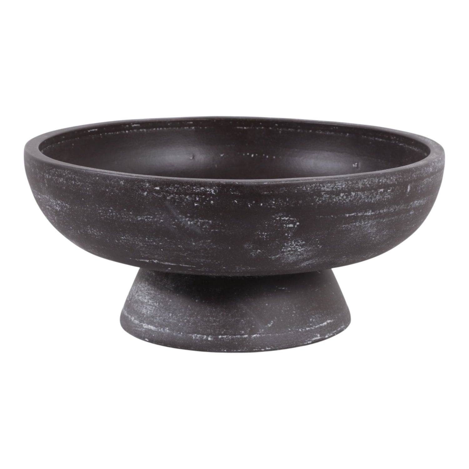 13" x 5" Terracotta Bowl On Pedestal - Brown