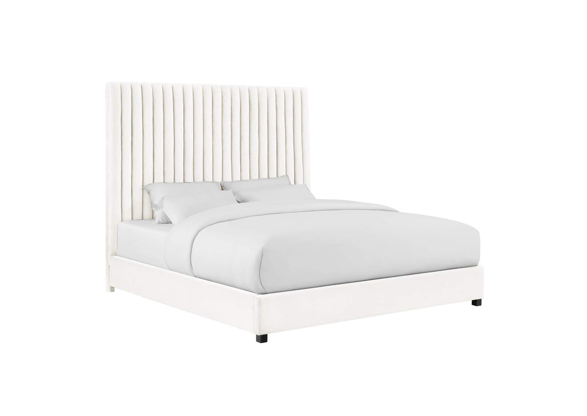 TOV-B68250 Arabelle White Velvet King Bed
