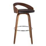 Sonia - 30" Bar Height Swivel Bar Stool - Walnut Wood