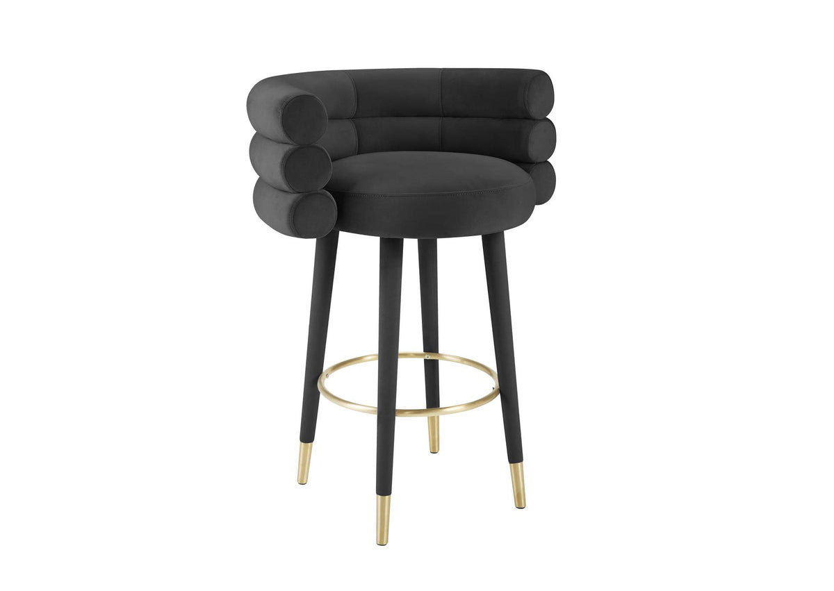 TOV-D68226 Betty Black Velvet Barstool