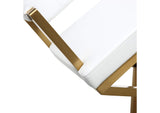 TOV-K3668 Director White Performance Vegan Leather and Gold Steel Counter Stool