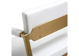 TOV-K3668 Director White Performance Vegan Leather and Gold Steel Counter Stool