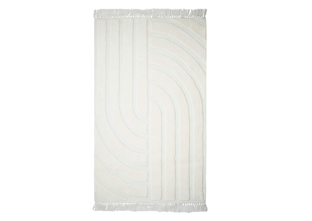 TOV-R18546 Loop White 8' 10' Area Rug