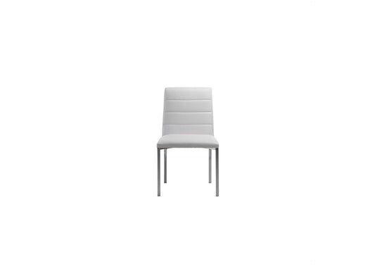 1AA466M Amalfi Metal Back Chair In White Leather (Set of 2)