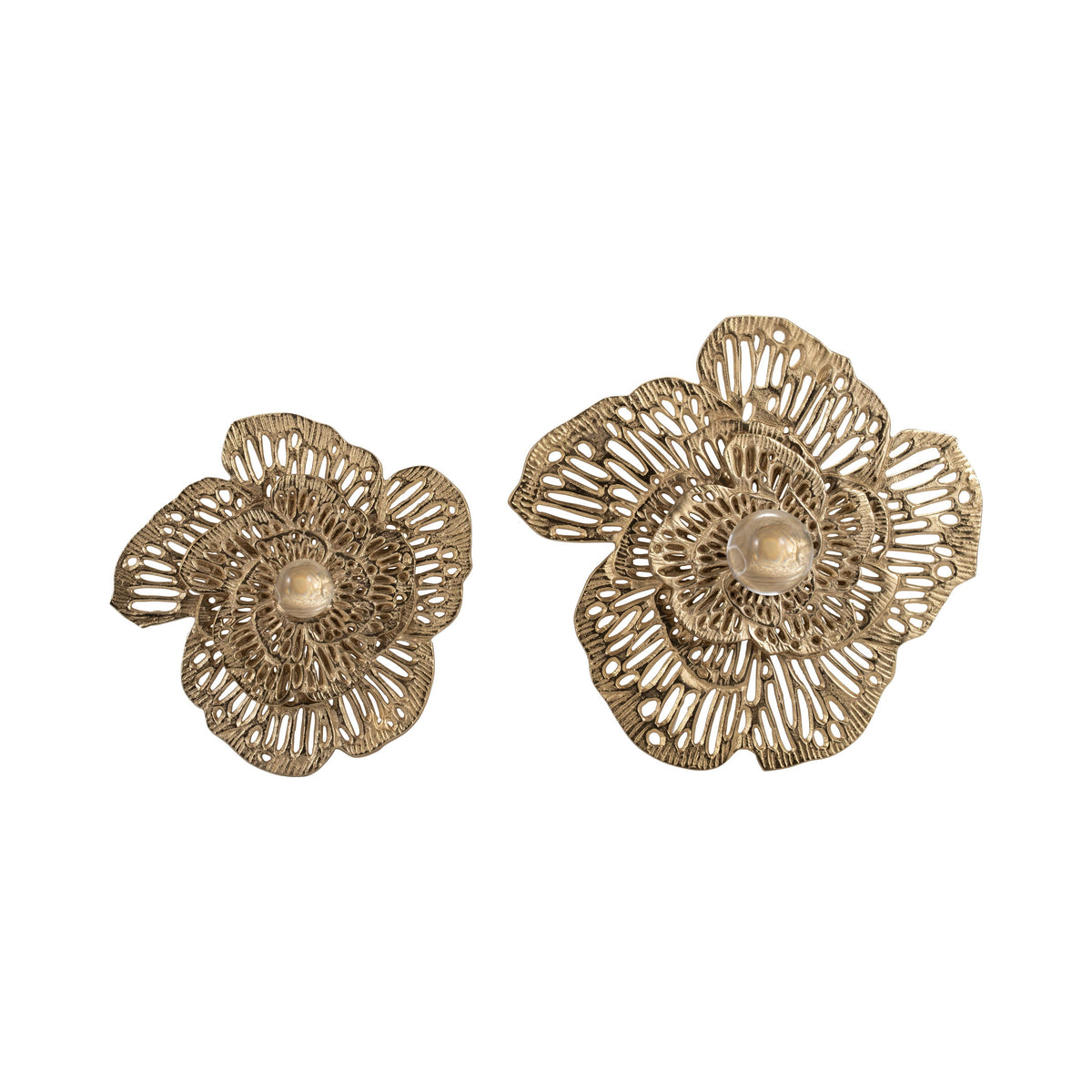 14" / 18" Salma Wall Flowers (Set of 2) - Gold