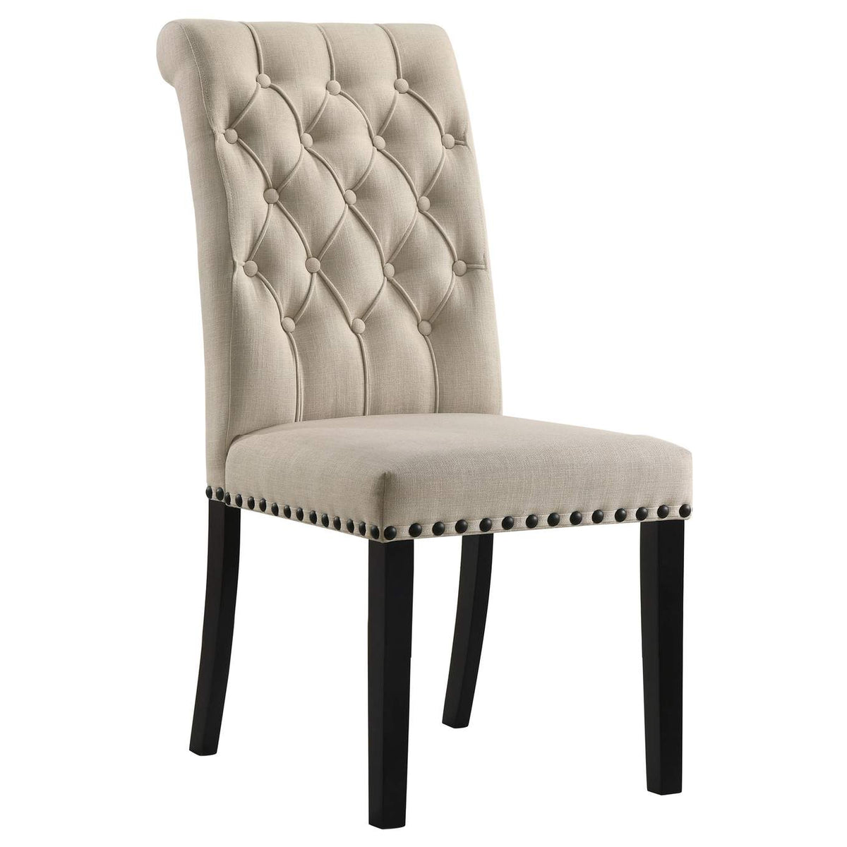 190162 Alana Fabric Upholstered Dining Side Chair Beige (Set of 2)