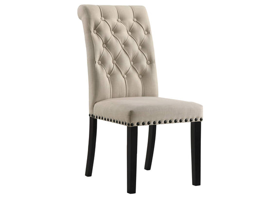 190162 Alana Fabric Upholstered Dining Side Chair Beige (Set of 2)