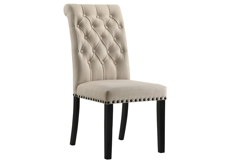 190162 Alana Fabric Upholstered Dining Side Chair Beige (Set of 2)