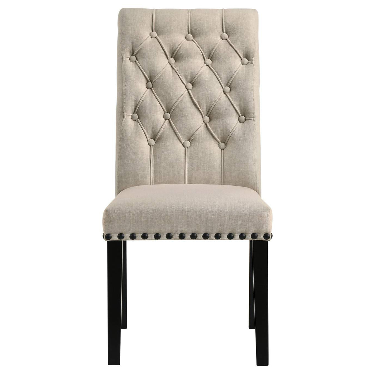 190162 Alana Fabric Upholstered Dining Side Chair Beige (Set of 2)