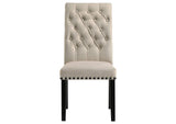 190162 Alana Fabric Upholstered Dining Side Chair Beige (Set of 2)