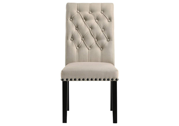 190162 Alana Fabric Upholstered Dining Side Chair Beige (Set of 2)