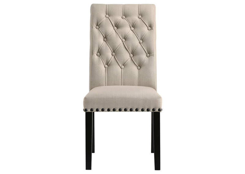 190162 Alana Fabric Upholstered Dining Side Chair Beige (Set of 2)