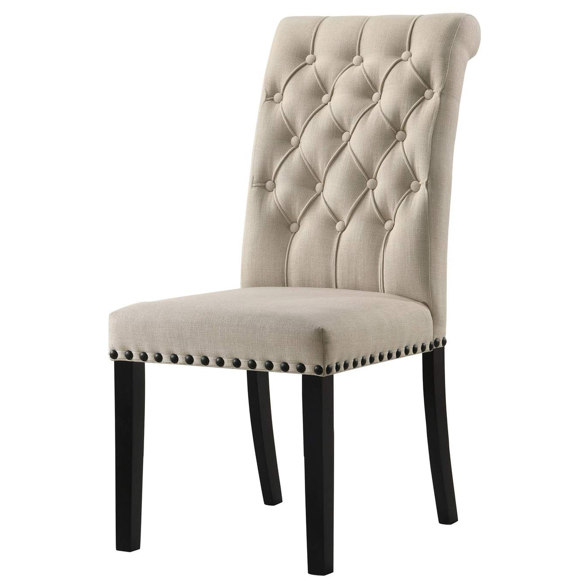 190162 Alana Fabric Upholstered Dining Side Chair Beige (Set of 2)