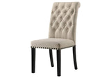 190162 Alana Fabric Upholstered Dining Side Chair Beige (Set of 2)