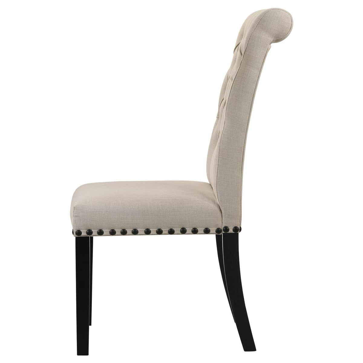 190162 Alana Fabric Upholstered Dining Side Chair Beige (Set of 2)