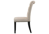 190162 Alana Fabric Upholstered Dining Side Chair Beige (Set of 2)