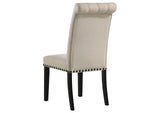 190162 Alana Fabric Upholstered Dining Side Chair Beige (Set of 2)