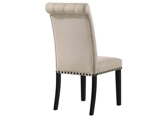 190162 Alana Fabric Upholstered Dining Side Chair Beige (Set of 2)