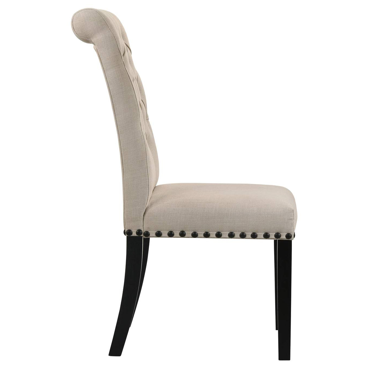 190162 Alana Fabric Upholstered Dining Side Chair Beige (Set of 2)