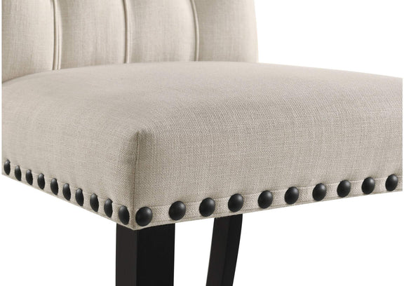 190162 Alana Fabric Upholstered Dining Side Chair Beige (Set of 2)
