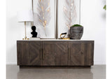 190655 Dennis 3-door Marble Top Sideboard Buffet Tobacco Grey