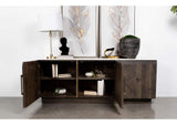 190655 Dennis 3-door Marble Top Sideboard Buffet Tobacco Grey