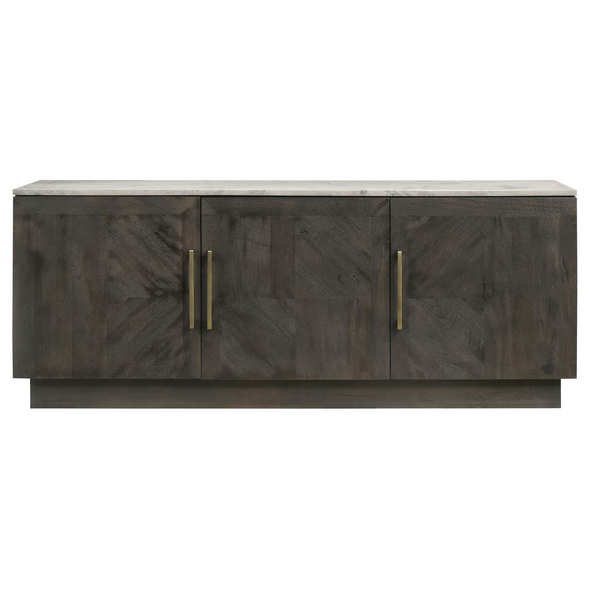 190655 Dennis 3-door Marble Top Sideboard Buffet Tobacco Grey
