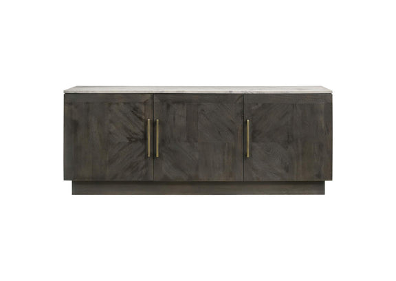 190655 Dennis 3-door Marble Top Sideboard Buffet Tobacco Grey