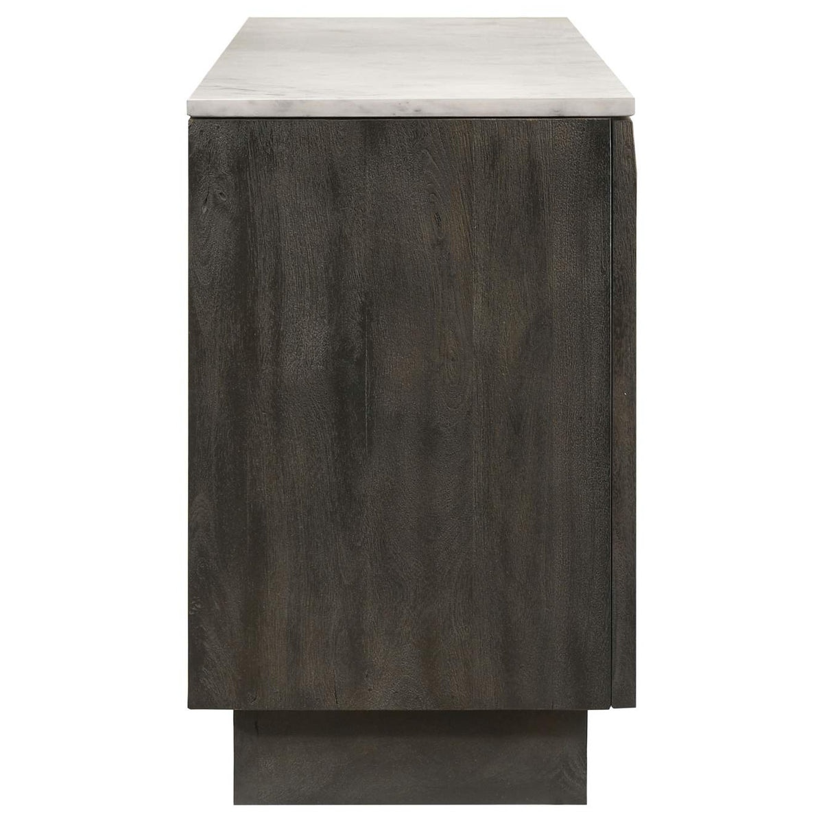 190655 Dennis 3-door Marble Top Sideboard Buffet Tobacco Grey