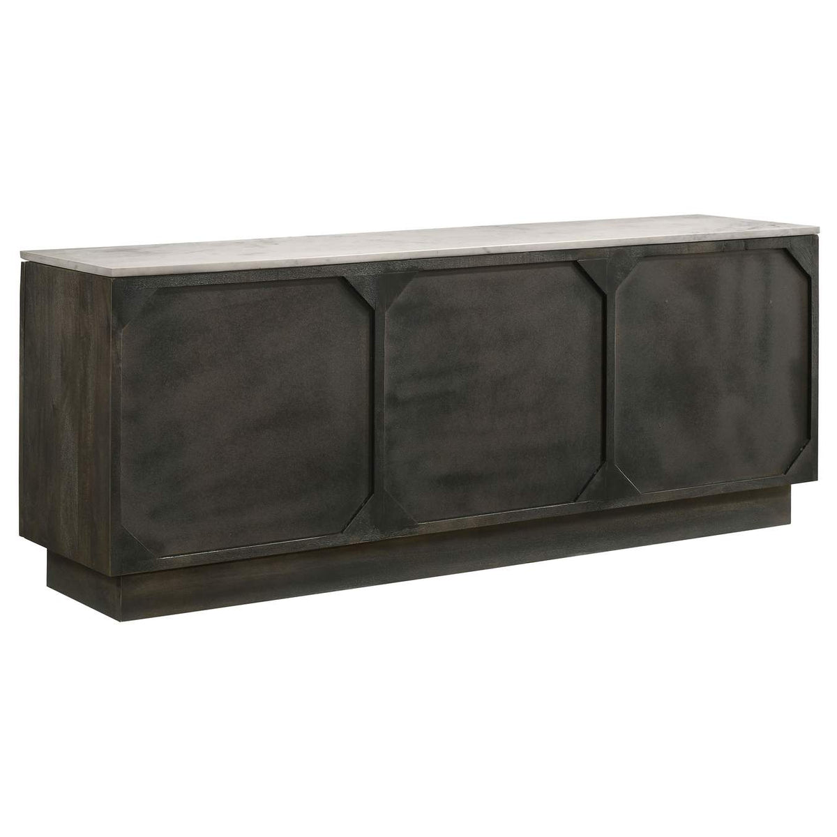 190655 Dennis 3-door Marble Top Sideboard Buffet Tobacco Grey