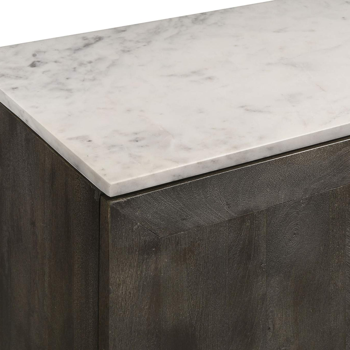 190655 Dennis 3-door Marble Top Sideboard Buffet Tobacco Grey