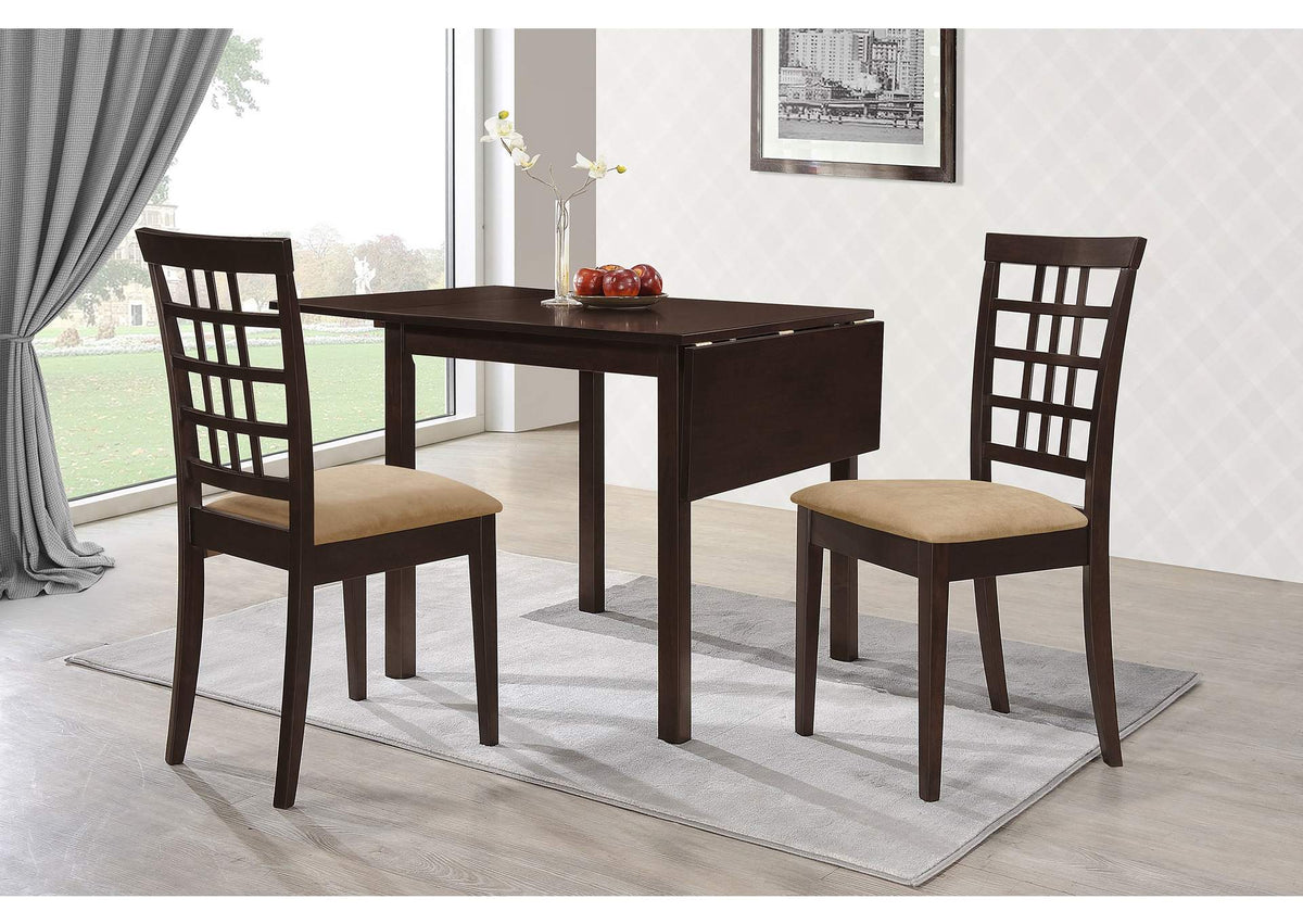Kelso 3-piece Drop Leaf Dining Table Set Cappuccino and Tan