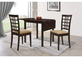 Kelso 3-piece Drop Leaf Dining Table Set Cappuccino and Tan