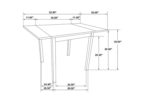 190821 Kelso Rectangular 52-inch Extension Dining Table Cappuccino