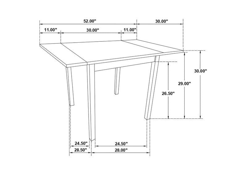 190821 Kelso Rectangular 52-inch Extension Dining Table Cappuccino
