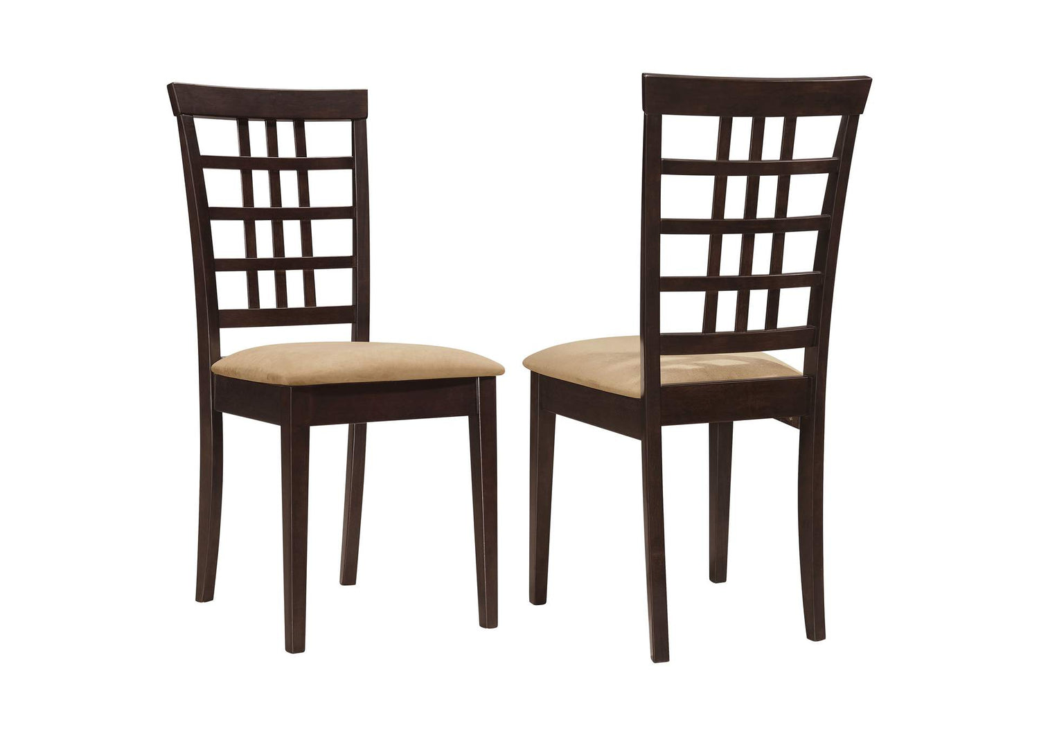 190822 Kelso Lattice Back Dining Side Chair Cappuccino (Set of 2)