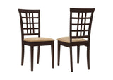 190822 Kelso Lattice Back Dining Side Chair Cappuccino (Set of 2)