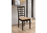 190822 Kelso Lattice Back Dining Side Chair Cappuccino (Set of 2)