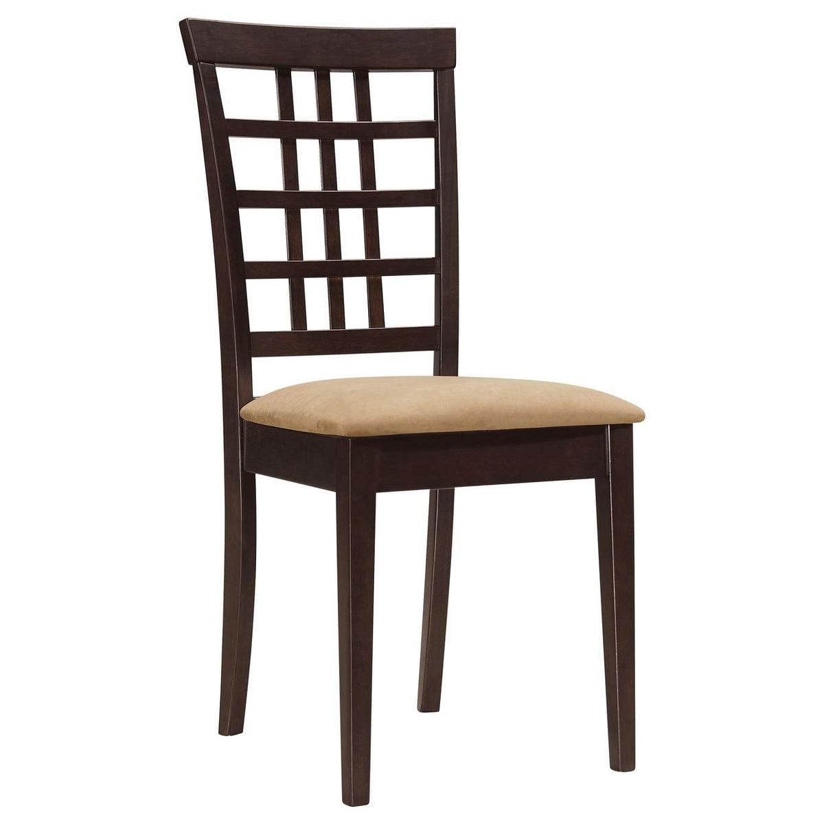190822 Kelso Lattice Back Dining Side Chair Cappuccino (Set of 2)