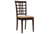 190822 Kelso Lattice Back Dining Side Chair Cappuccino (Set of 2)