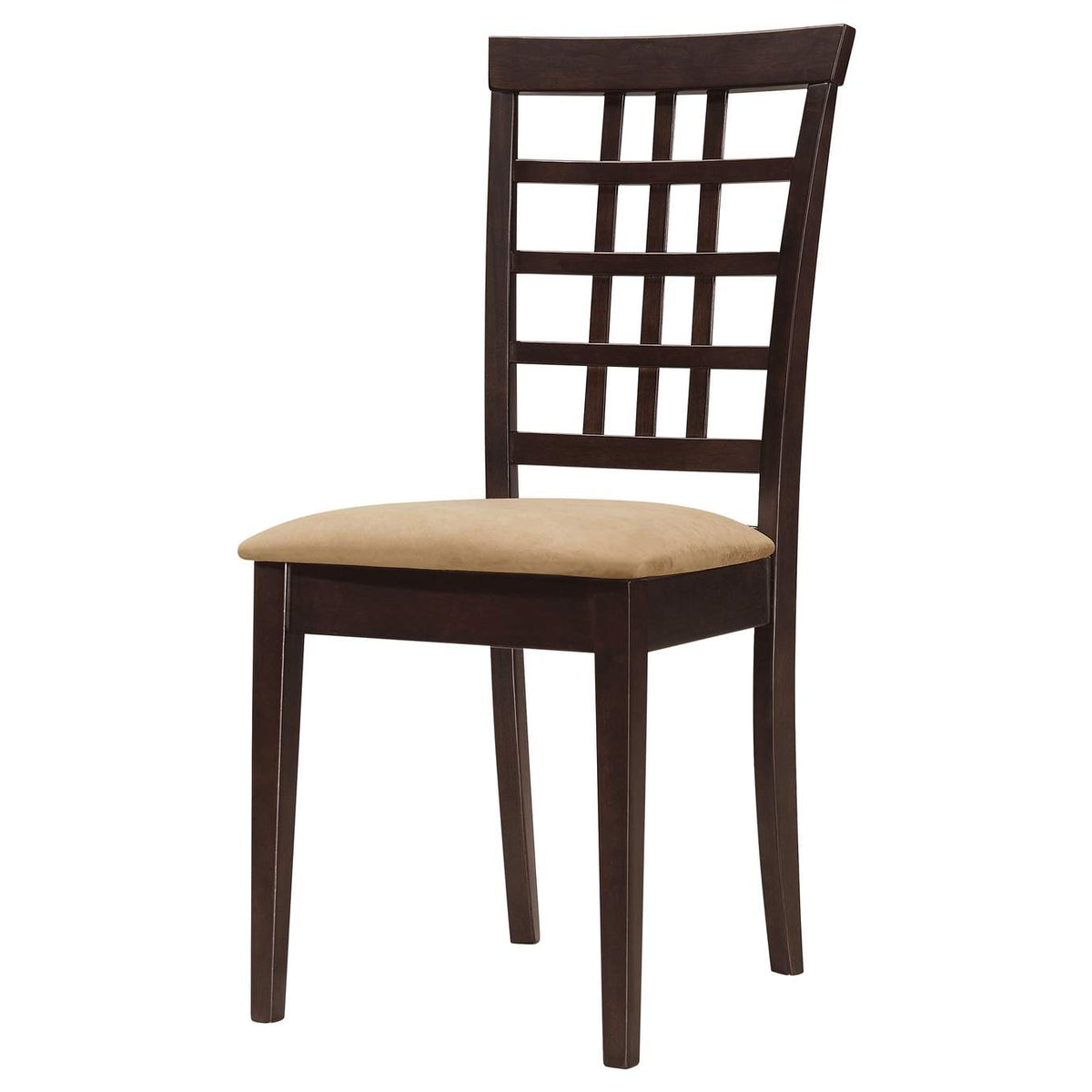 190822 Kelso Lattice Back Dining Side Chair Cappuccino (Set of 2)