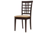190822 Kelso Lattice Back Dining Side Chair Cappuccino (Set of 2)