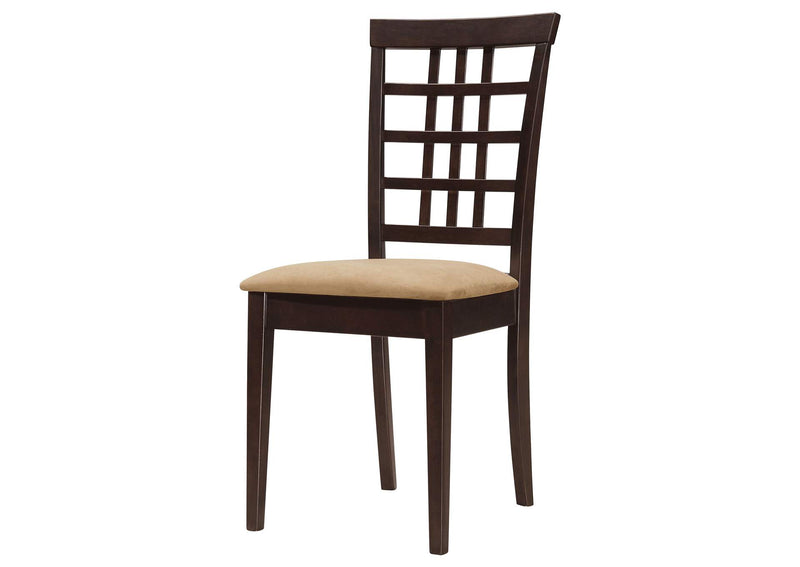 190822 Kelso Lattice Back Dining Side Chair Cappuccino (Set of 2)