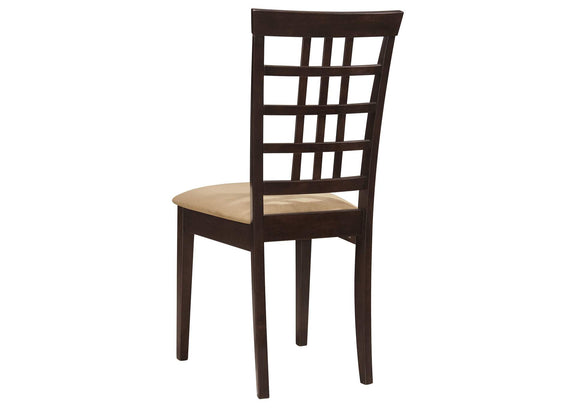 190822 Kelso Lattice Back Dining Side Chair Cappuccino (Set of 2)