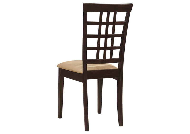190822 Kelso Lattice Back Dining Side Chair Cappuccino (Set of 2)