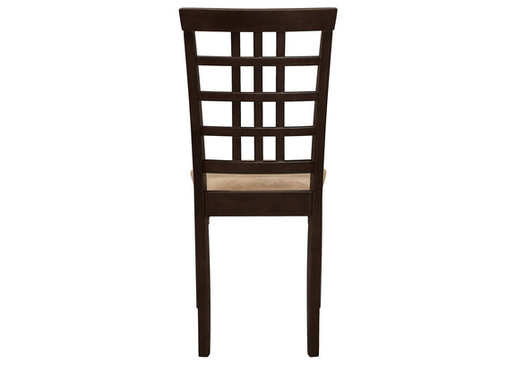 190822 Kelso Lattice Back Dining Side Chair Cappuccino (Set of 2)