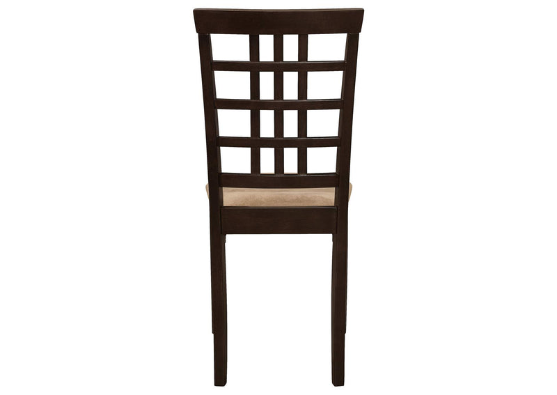 190822 Kelso Lattice Back Dining Side Chair Cappuccino (Set of 2)