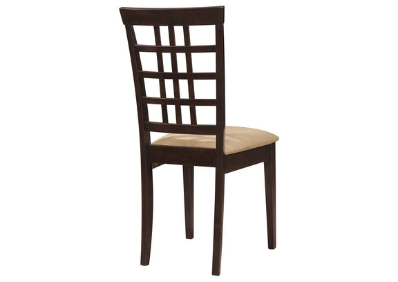 190822 Kelso Lattice Back Dining Side Chair Cappuccino (Set of 2)